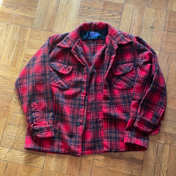 Vintage Pendleton 60’s wool XL as for Maison Margiela plaid 🧡 shirt  flannel - Picture 1 of 6